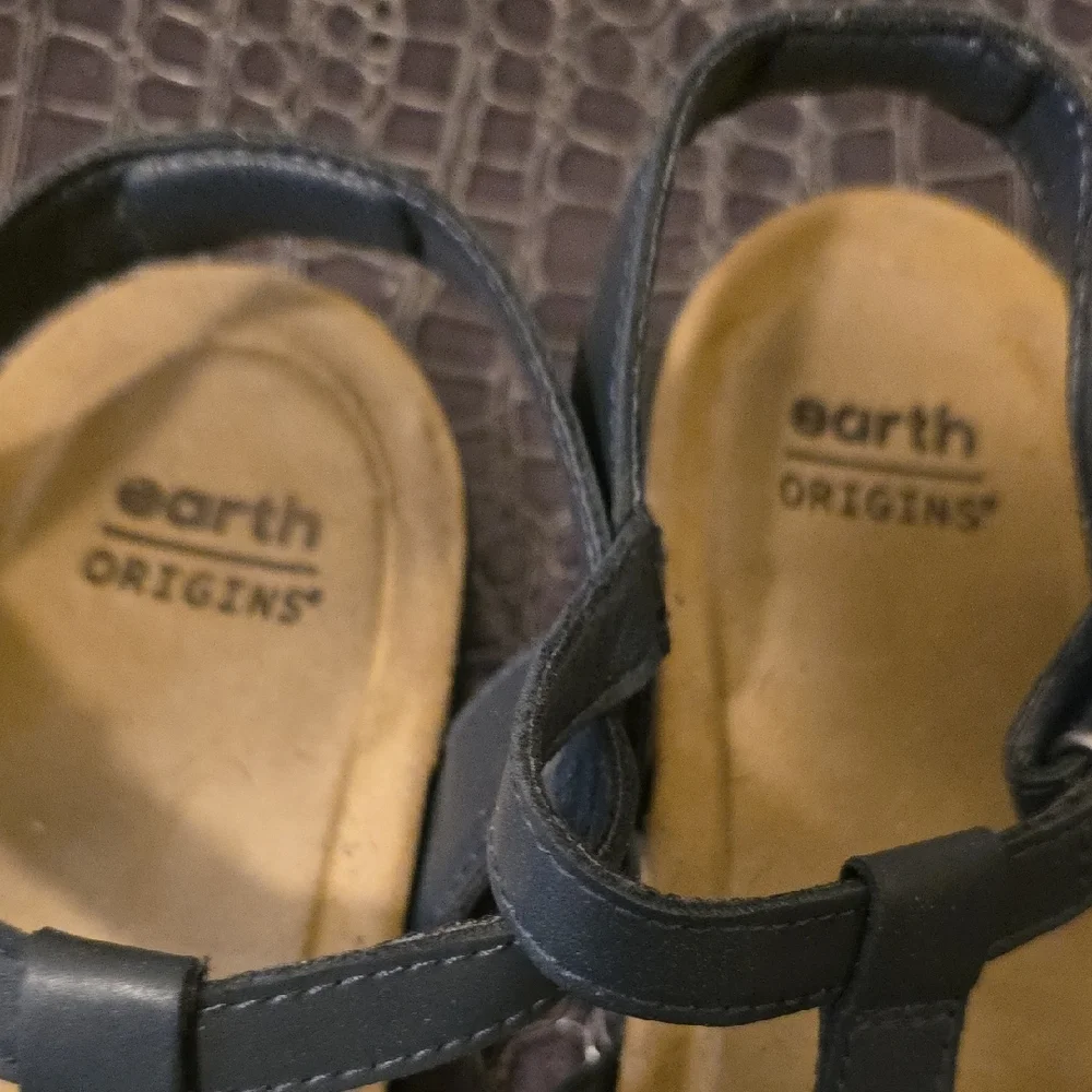 Earth Origins Gray Siana Leather Flats Size 10